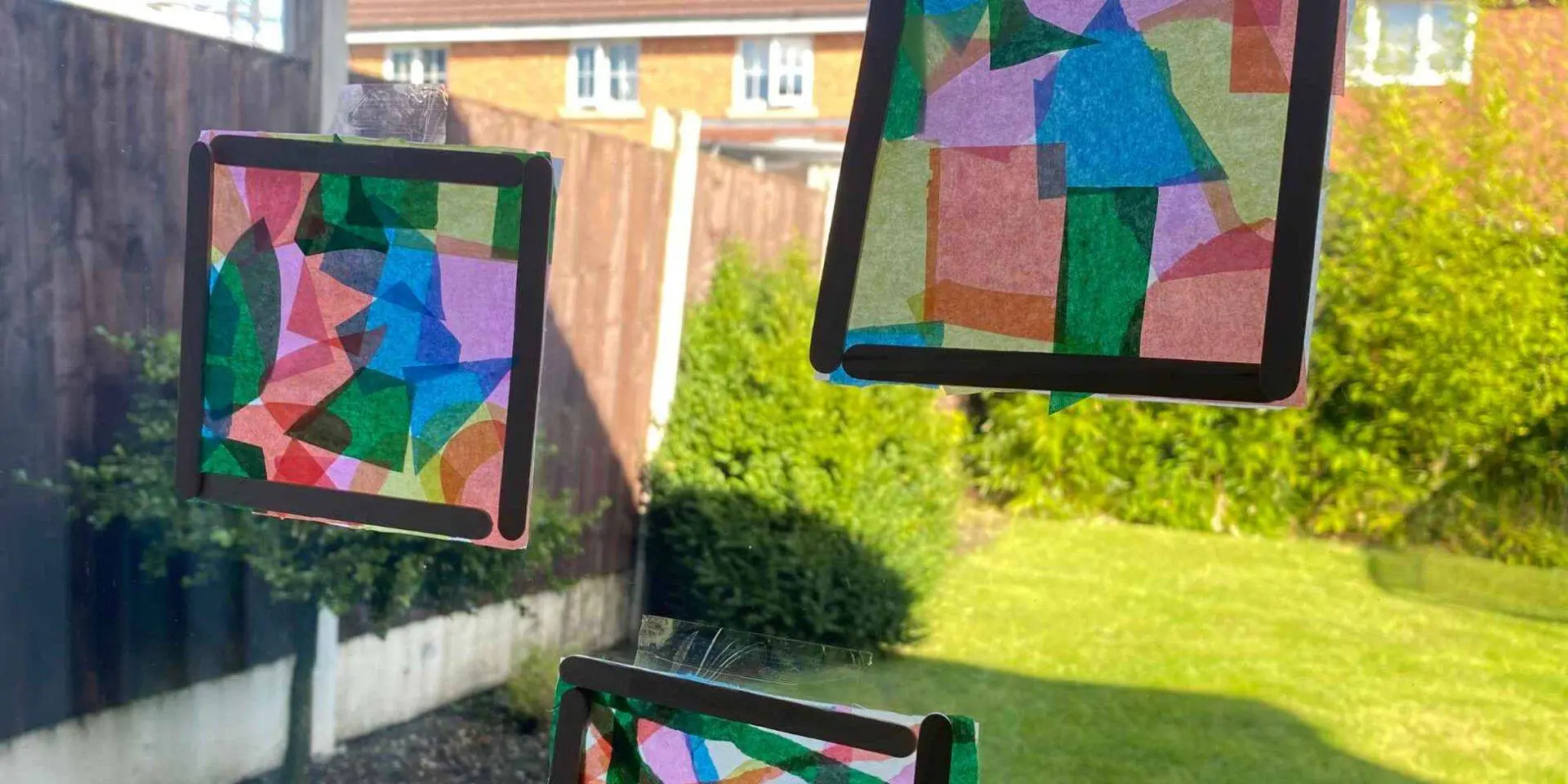 Window art activity stuck on a window -Winston's Wish