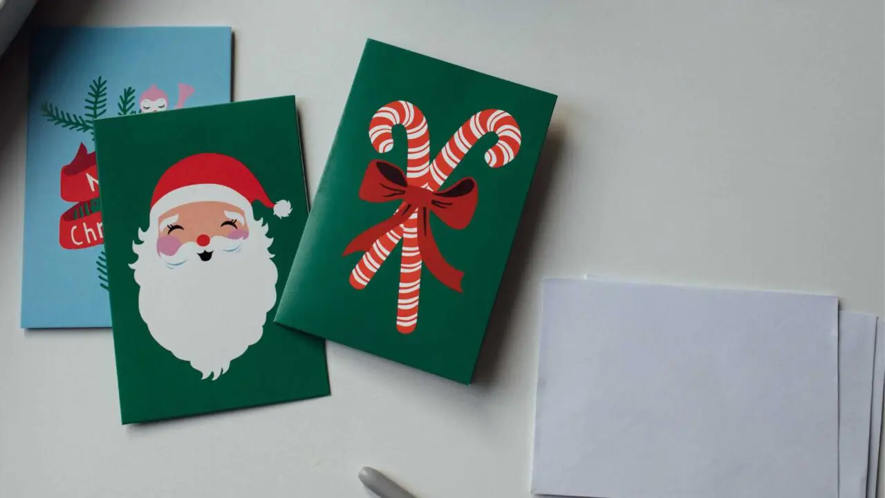 Christmas cards on a table - Winston's wish