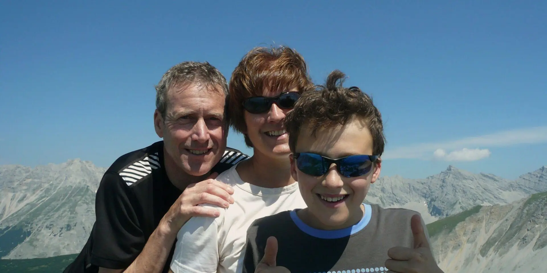 Nick with his wife and son
