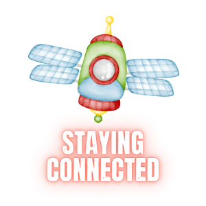 14 Staying Connected Staying Connected icon featuring a satelite