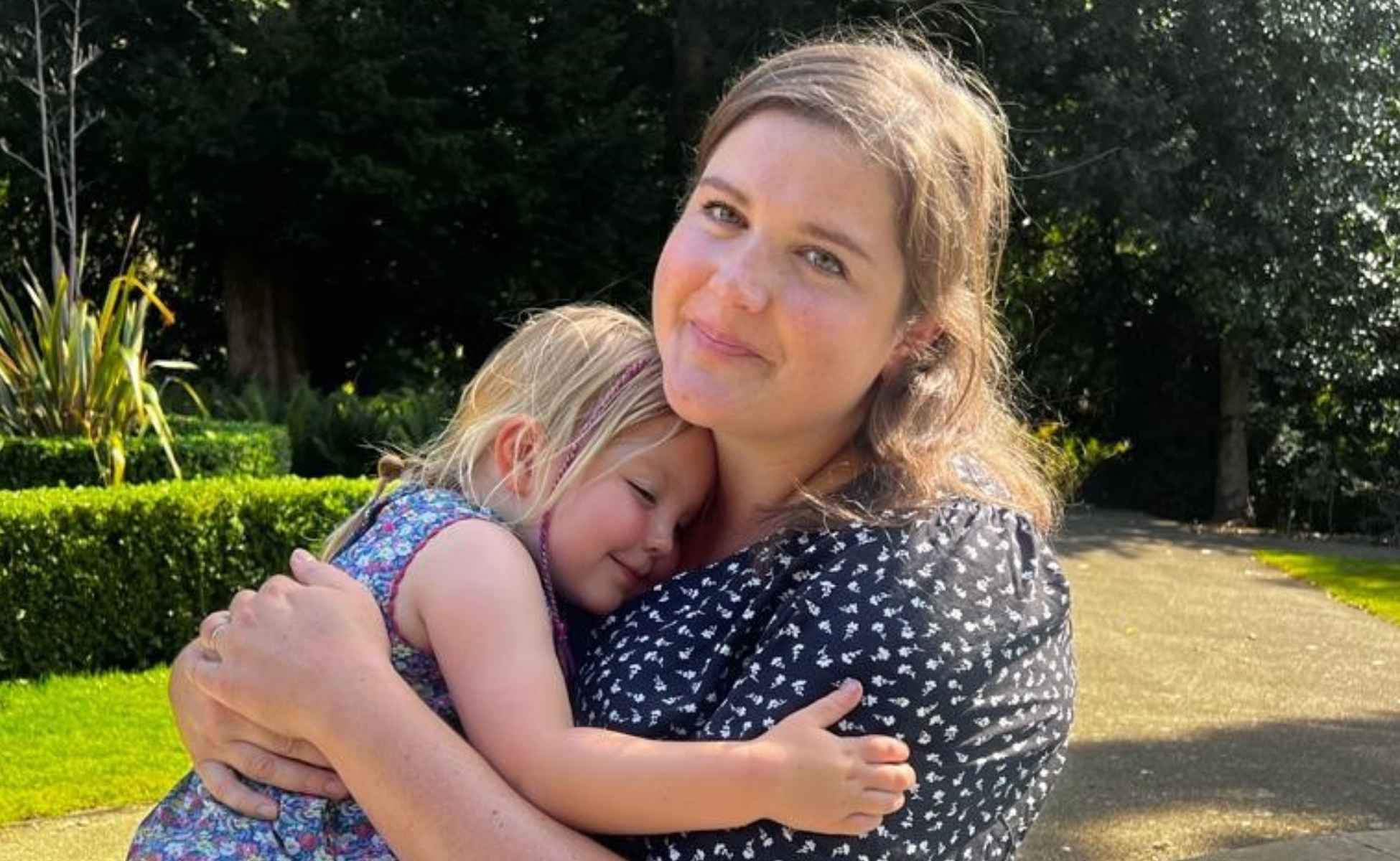Rachel and Mabel hugging